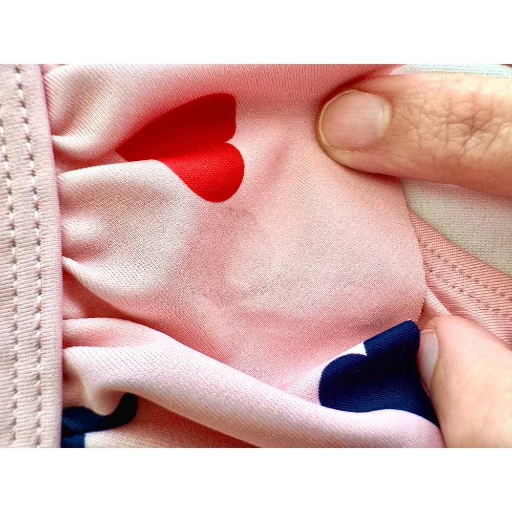 Janie and Jack Toddler Girls Pink Heart Print Ruffle Bikini Swimsuit Set 2T